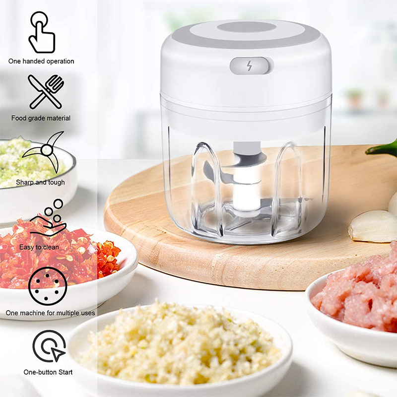 Electric Mini Garlic Chopper, Handheld Wireless Meat Grinder Electric Food Chopper Chopper Cooking Machine/