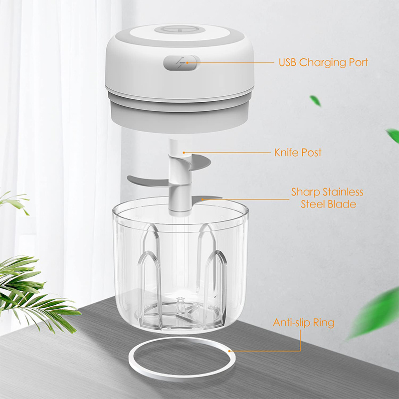 Electric Mini Garlic Chopper, Handheld Wireless Meat Grinder Electric Food Chopper Chopper Cooking Machine/