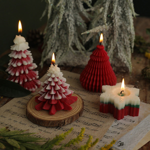 New soybean wax Christmas tree shaped candles Smokeless bulk scented candles