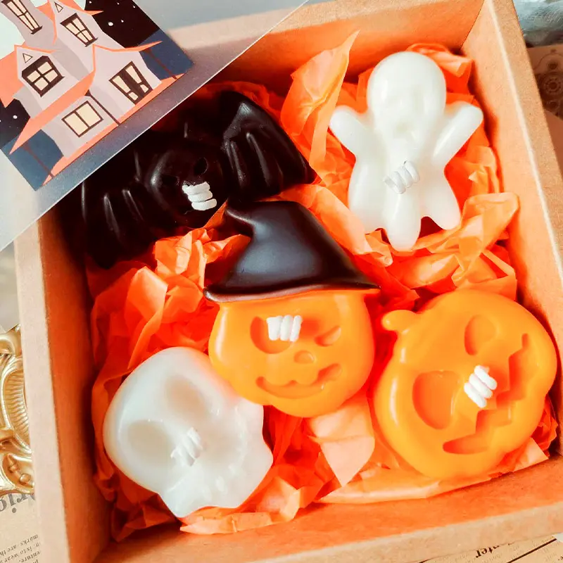 Holiday Hot Selling Creative Halloween Scented Candle Gift Box Decoration Pumpkin Shape Candle Halloween Scented Gift Box