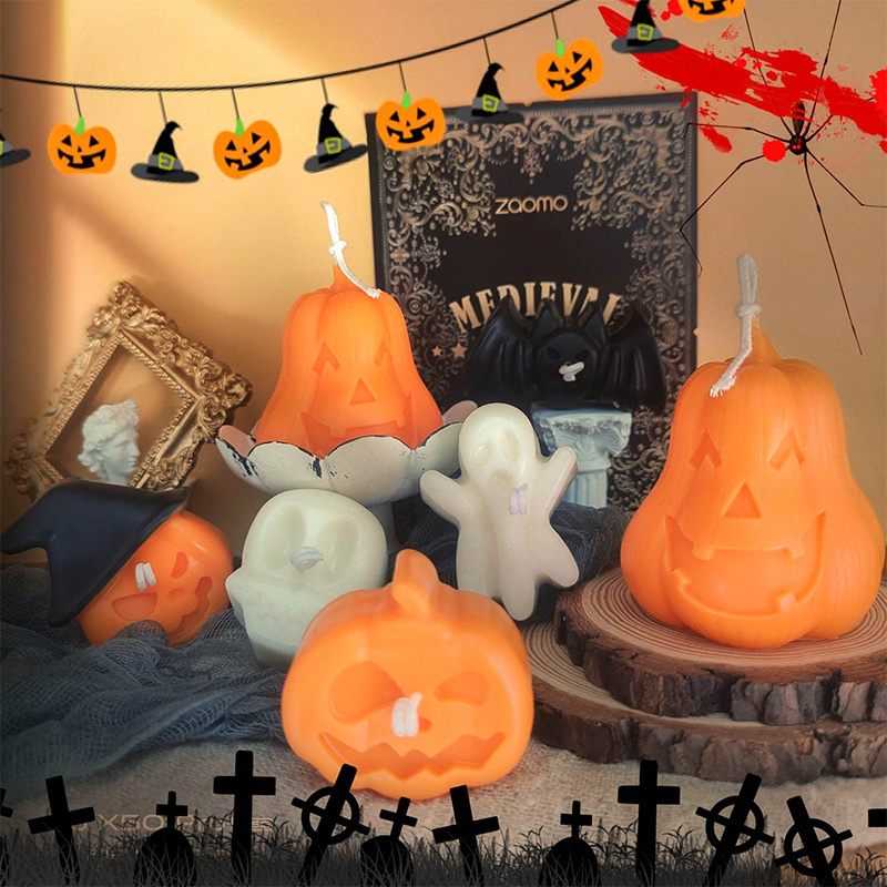 Custom Creative Soy Wax Halloween Scented Candles Candle Jars for holiday decoration