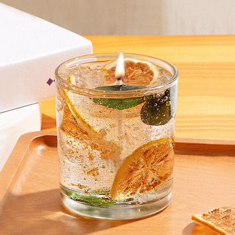 High Quality Transparent Glass Jar Round Diy Scented Valentine's Day Gift Jelly Candle