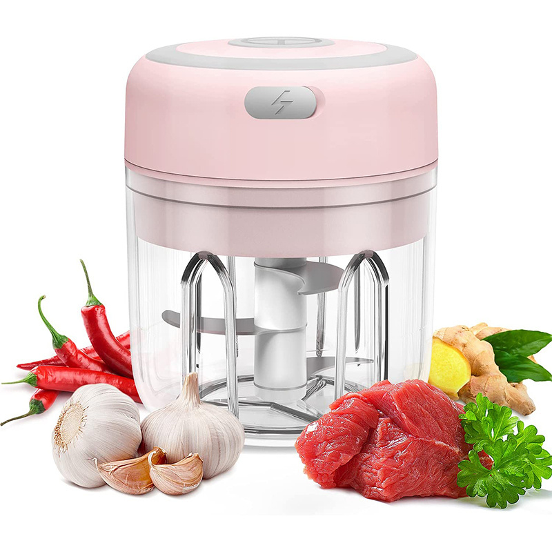 Electric Mini Garlic Chopper, Cordless Food Chopper  250ml Wireless Portable Mini Chopper Powerful Small Food Processor/