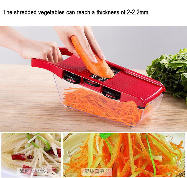 Multi-function Plastic Slicer Upgraded 7 Blades Mandoline Slicer Manual Vegetable Slicer Salad Maker Potato Onion Carrot Cutter