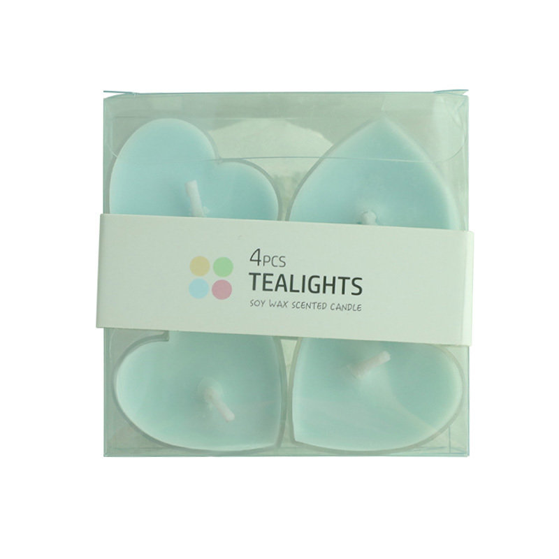 Wholesale Tea wax Soybean Scented Candles 4-piece set of love shaped Scented Candles