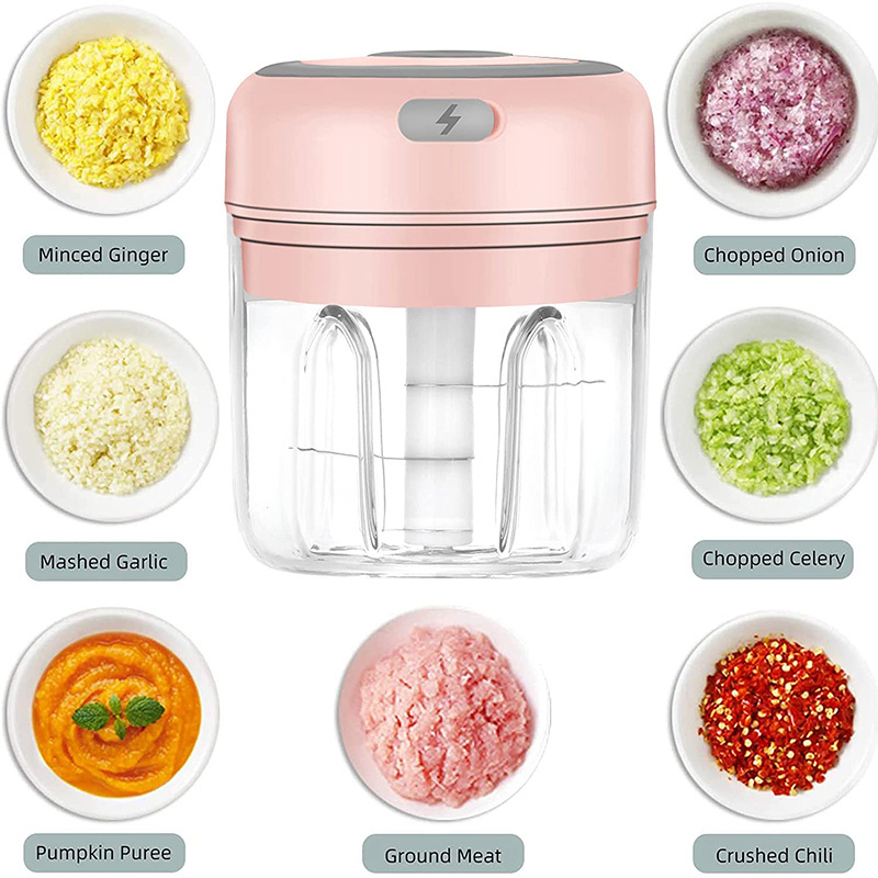 Professional Grade Mini Electric Garlic Chopper Portable Electric USB Charging Onion Chopper