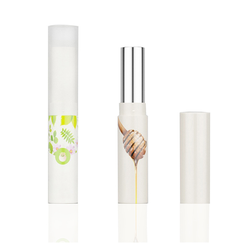 Wholesale Refillable Custom Color Chapstick Tube 4ml White PP Plastic Slim Lip Balm Packaging