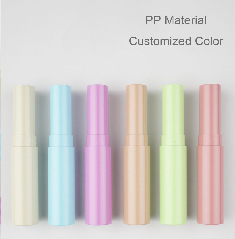 Wholesale Refillable Custom Color Chapstick Tube 4ml White PP Plastic Slim Lip Balm Packaging