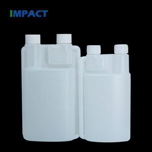 Measuring Twin Neck Bottles 500 ml Plastic HDPE White Dual Chamber Bottle