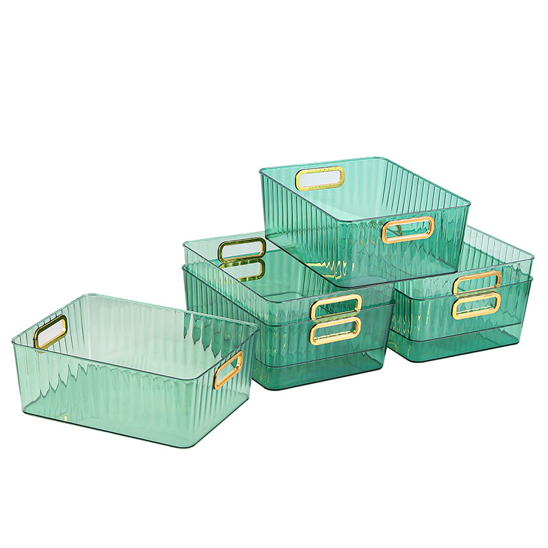 open clear Bathroom Vanity Organizers and Storage basket for Vanity Shelf, Cubby, Cabinet, and Closet Organizing