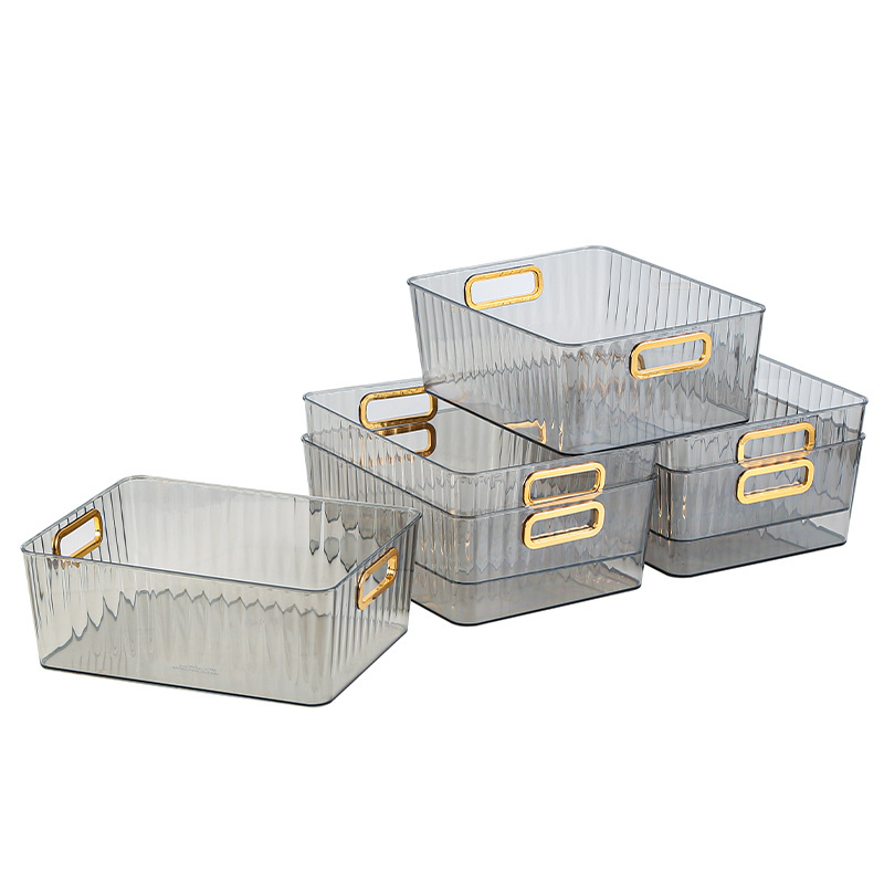 open clear Bathroom Vanity Organizers and Storage basket for Vanity Shelf, Cubby, Cabinet, and Closet Organizing