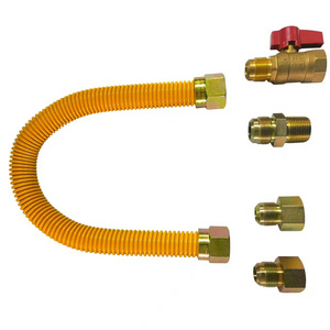 CSA Yellow Coated Stainless Steel Corrugated Flexible Gas Connector