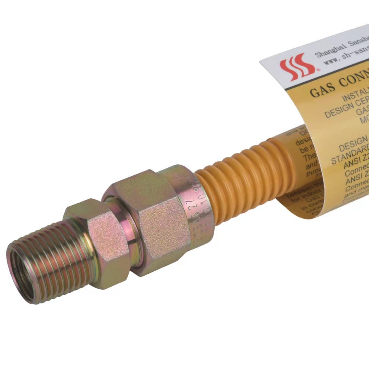 CSA Yellow Coated Stainless Steel Corrugated Flexible Gas Connector