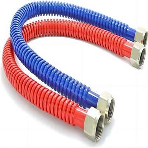 Flexible Stainless Steel Corrugated Water Heater Connector Hot and Cold Color Coded 3/4" FIP x 3/4" FIP, 24" Length