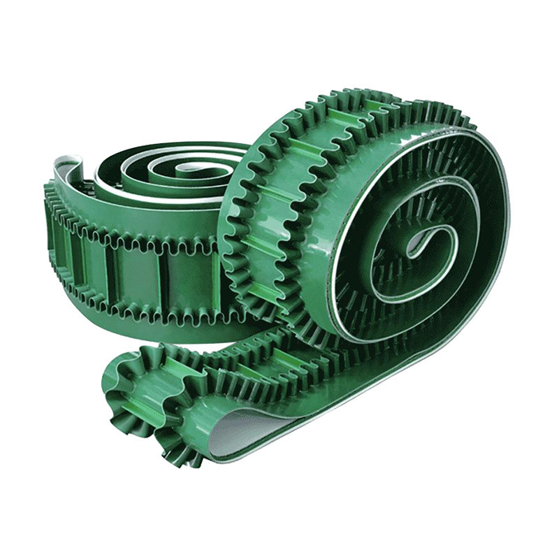 Factory Sale Wavy super grip green pvc pattern belt industrial conveyor belt in Airport and logistics Industry