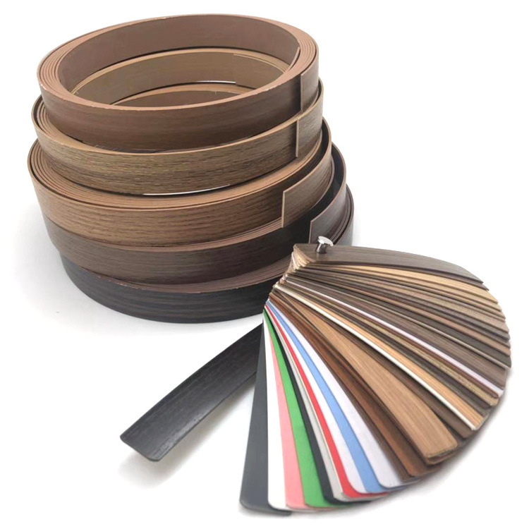 high quality furniture woodgrain and solid color pvc edge banding tape