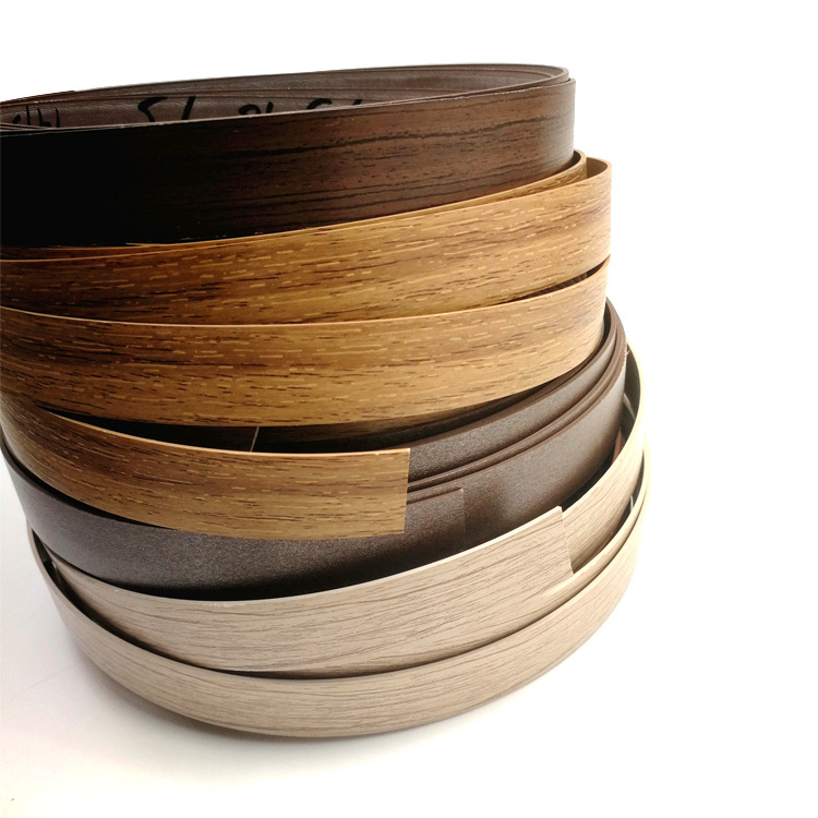 high quality furniture woodgrain and solid color pvc edge banding tape