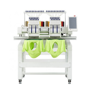 high quality 2 heads 9/12/15 needles computerized logo embroidery machine with good price