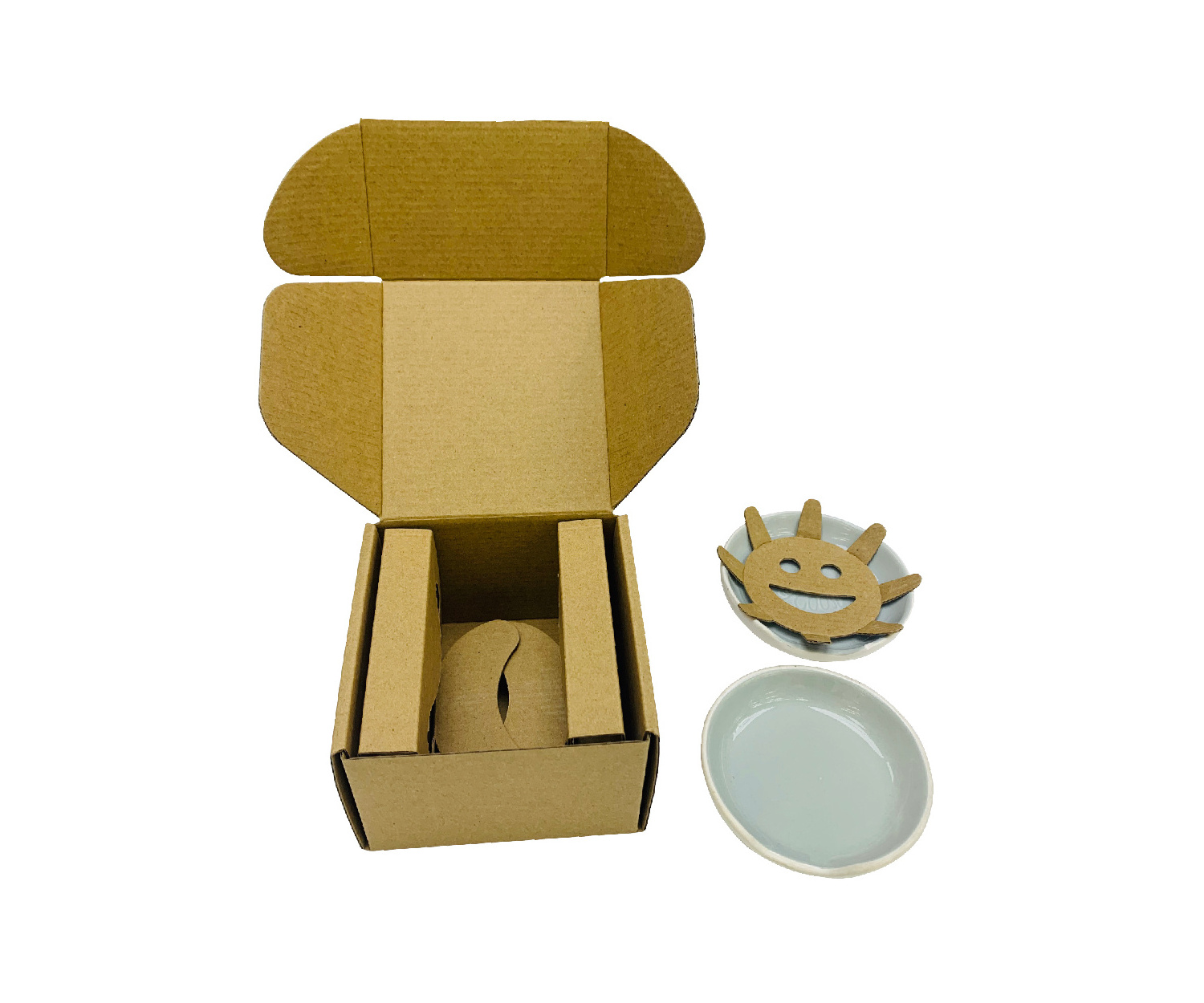 Custom kraft smash proof ceramic spoon holder coffee mug packing shipping box with carton insert