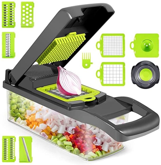 Hot Sale Multifunctional 12 in1 Kitchen Tools Salad Cutter Bowl Fruit & Vegetable Chopper Slicer Tools