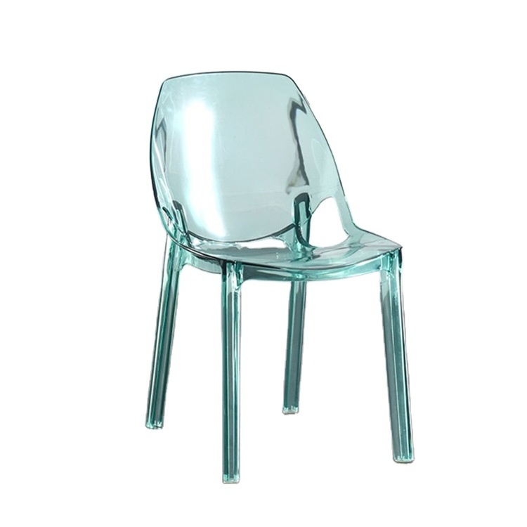 Modern Transparent Dining Chairs Mint Green Stylish Clear Acrylic Crystal Armless Ghost Chair Plastic PC Optimal Restaurants