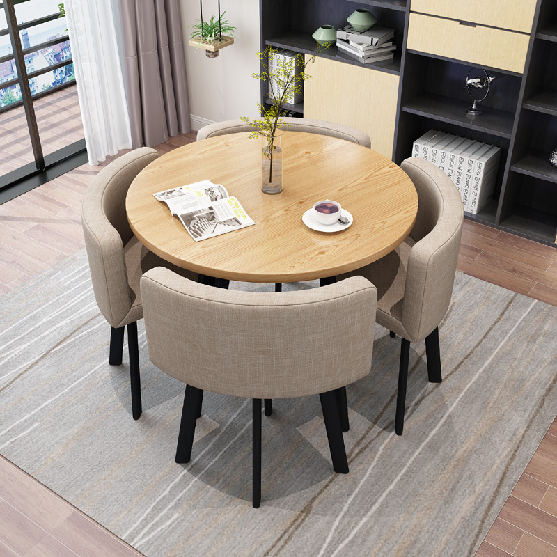 Luxury Modern Dining Room Furniture Set Includes Solid Wood Coffee Table 4 Chairs Home Outdoor Bar Hotel Use Durable Steel