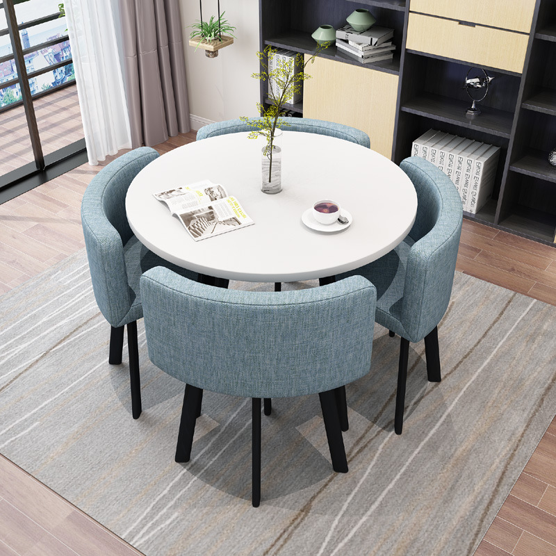 Luxury Modern Dining Room Furniture Set Includes Solid Wood Coffee Table 4 Chairs Home Outdoor Bar Hotel Use Durable Steel