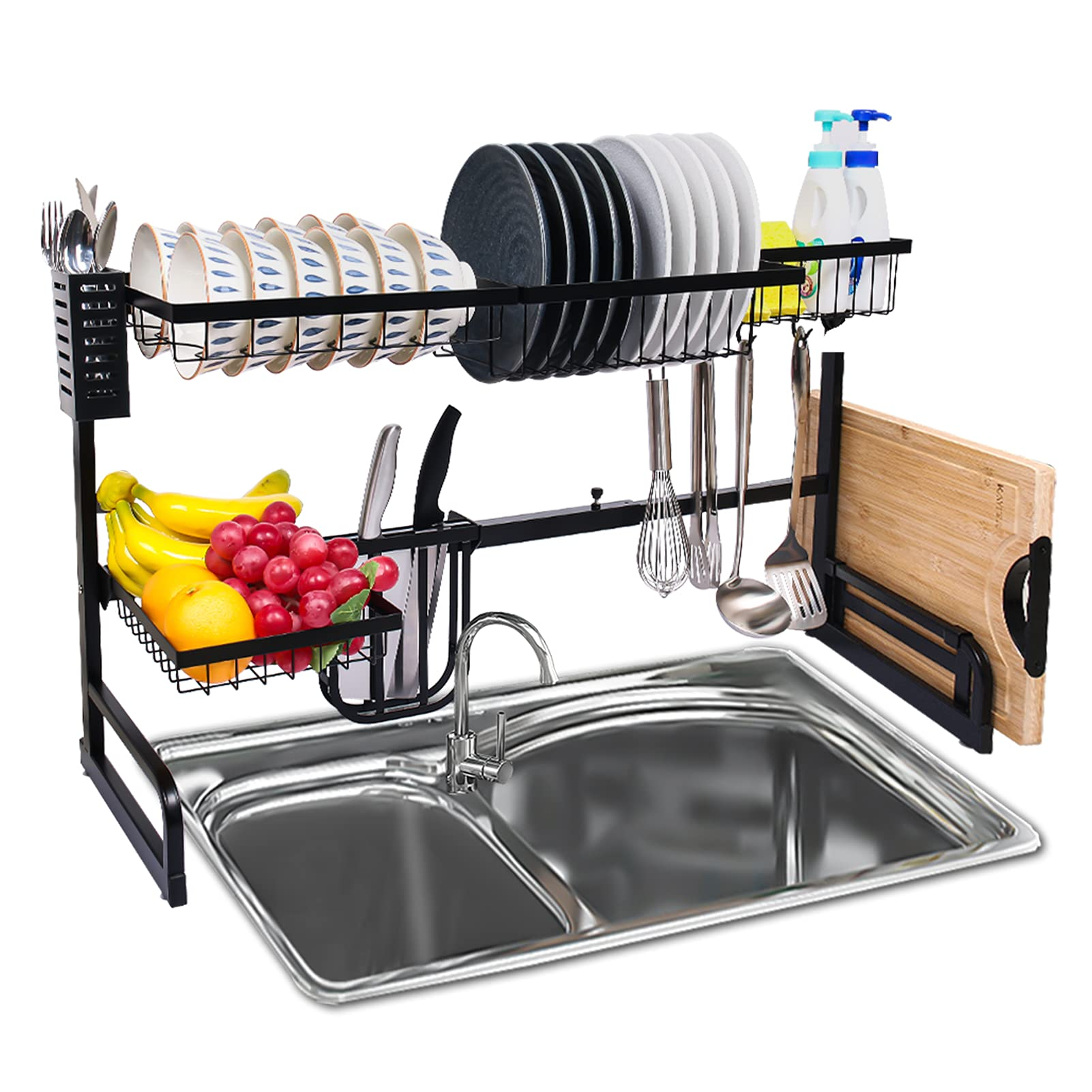 Tools shelves organizer multilevel rack over sink dish drainer drying home accessories kitchen storage holder and organization