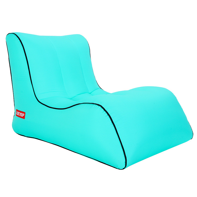 Outdoor beach lazy blue portable folding air fishing chair inflatable sofa bed