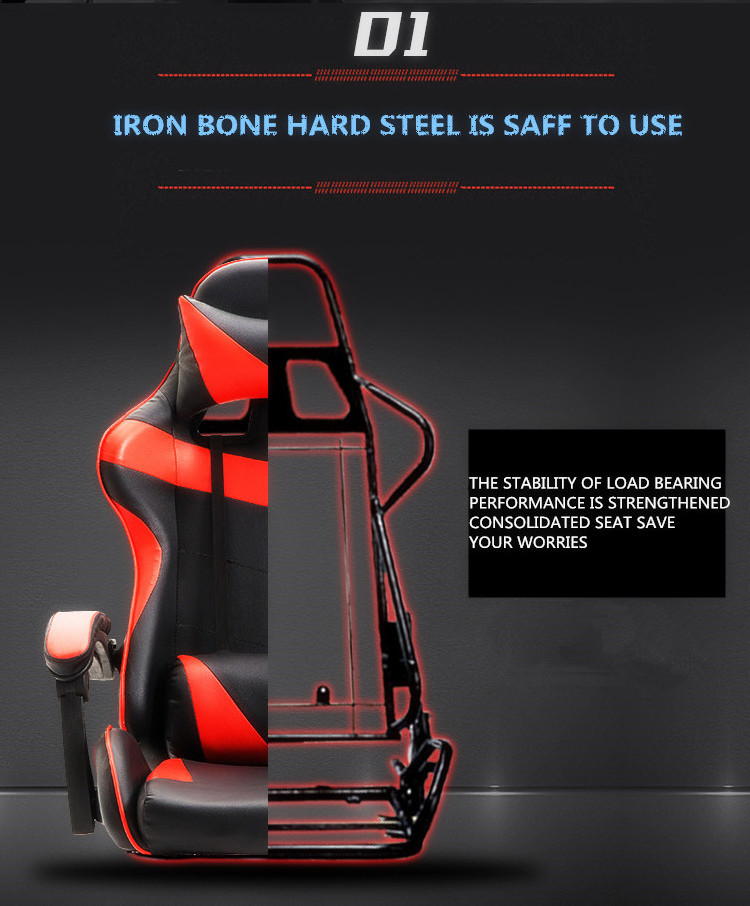 Factory kursi custom real Swivel price bolivia seat  rgb led Massage Footrest racing Silla Gamer Gaming Chair