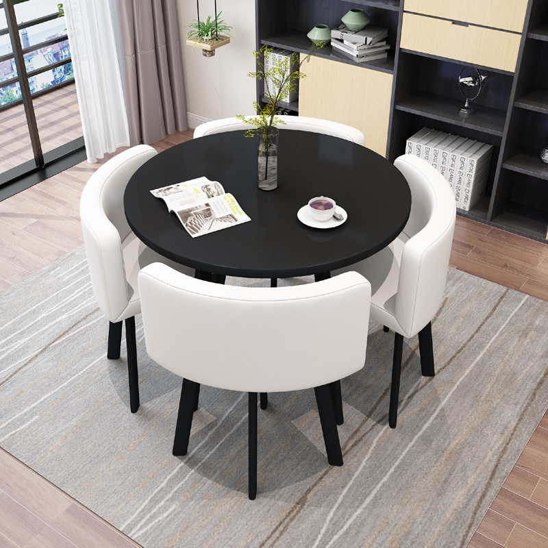 Luxury Modern Dining Room Furniture Set Includes Solid Wood Coffee Table 4 Chairs Home Outdoor Bar Hotel Use Durable Steel