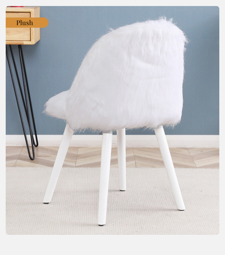 Nordic Leisure Makeup Artist Girl Heart Cute Bedroom Princess Pink Stool Backrest Dressing Chair for Living Room Lounge