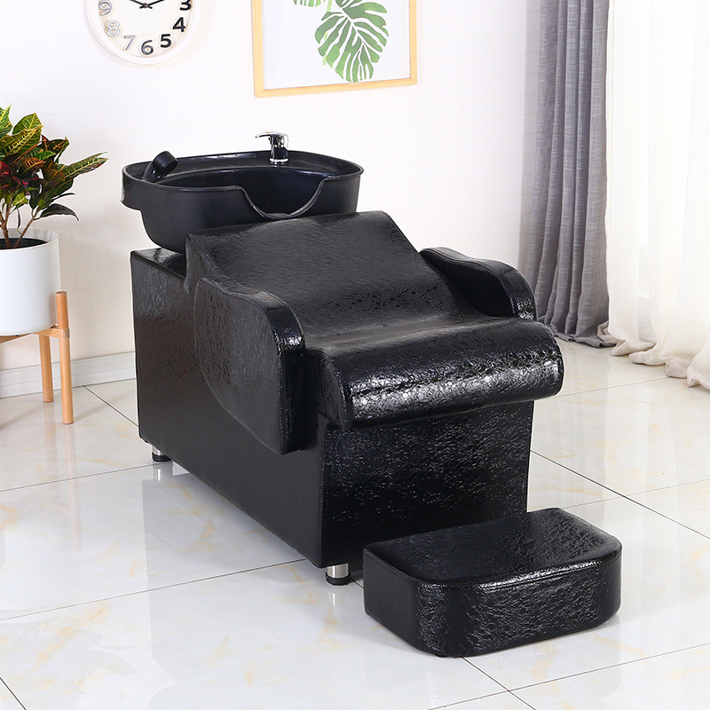 Cheap price Washing salon shampoo massage chair red black hairdressing shampoo bed hair spa head Washing Barber Chair with Sink