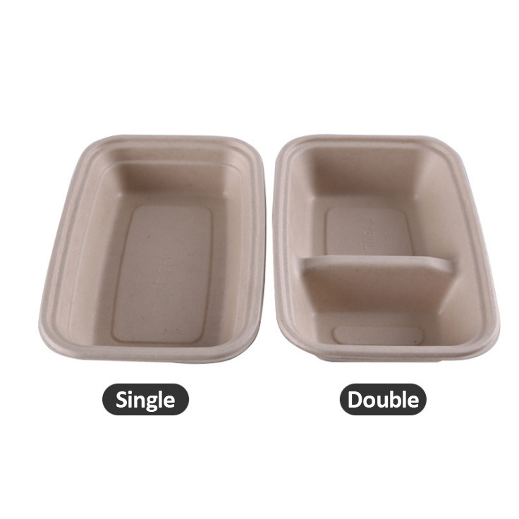 Disposable Biodegradable Fast Food Pulp Container Paper Lunch Burger Box