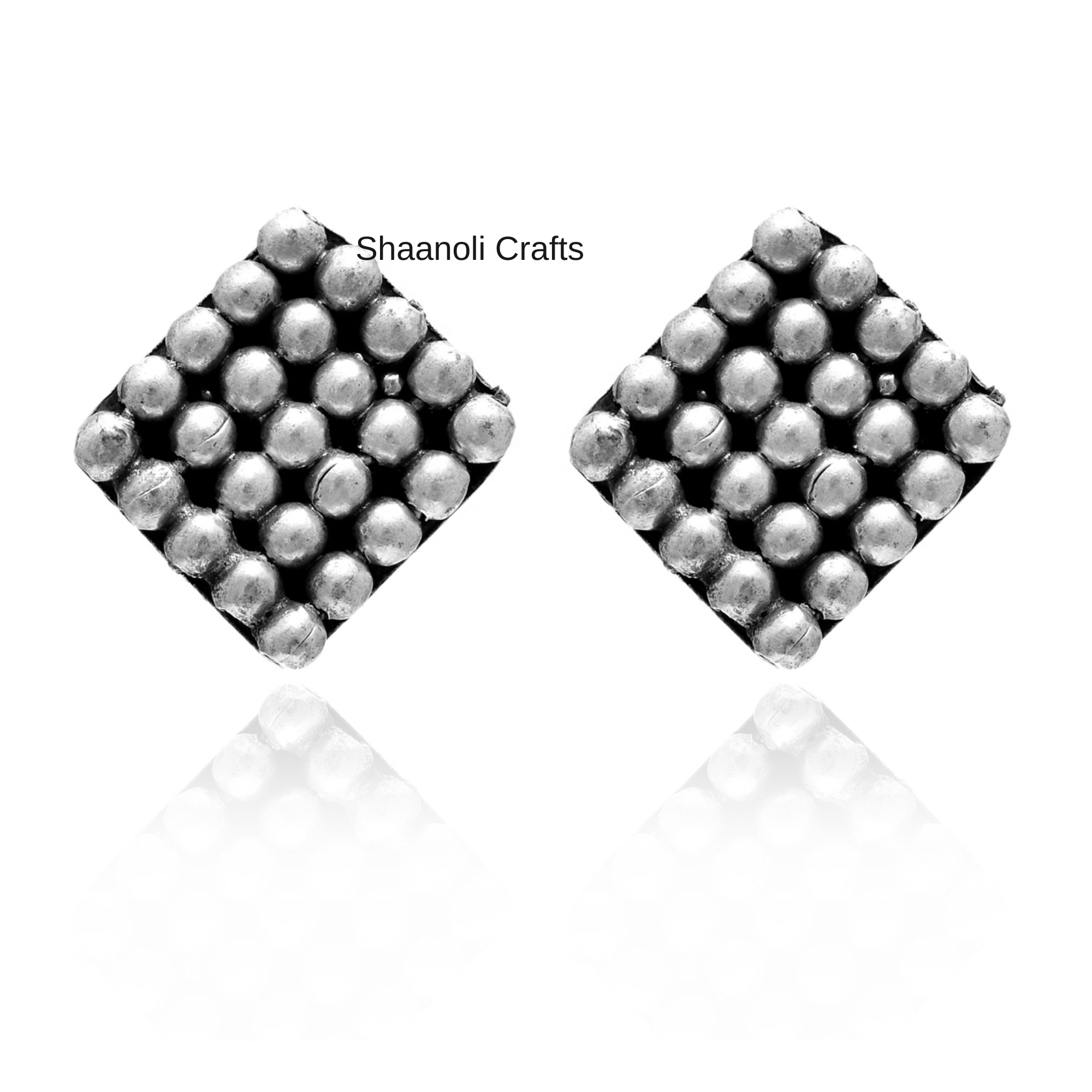 New Arrival Handmade Large Silver Oxidized Stud Earrings With Back Hoop For Women Western Earrings