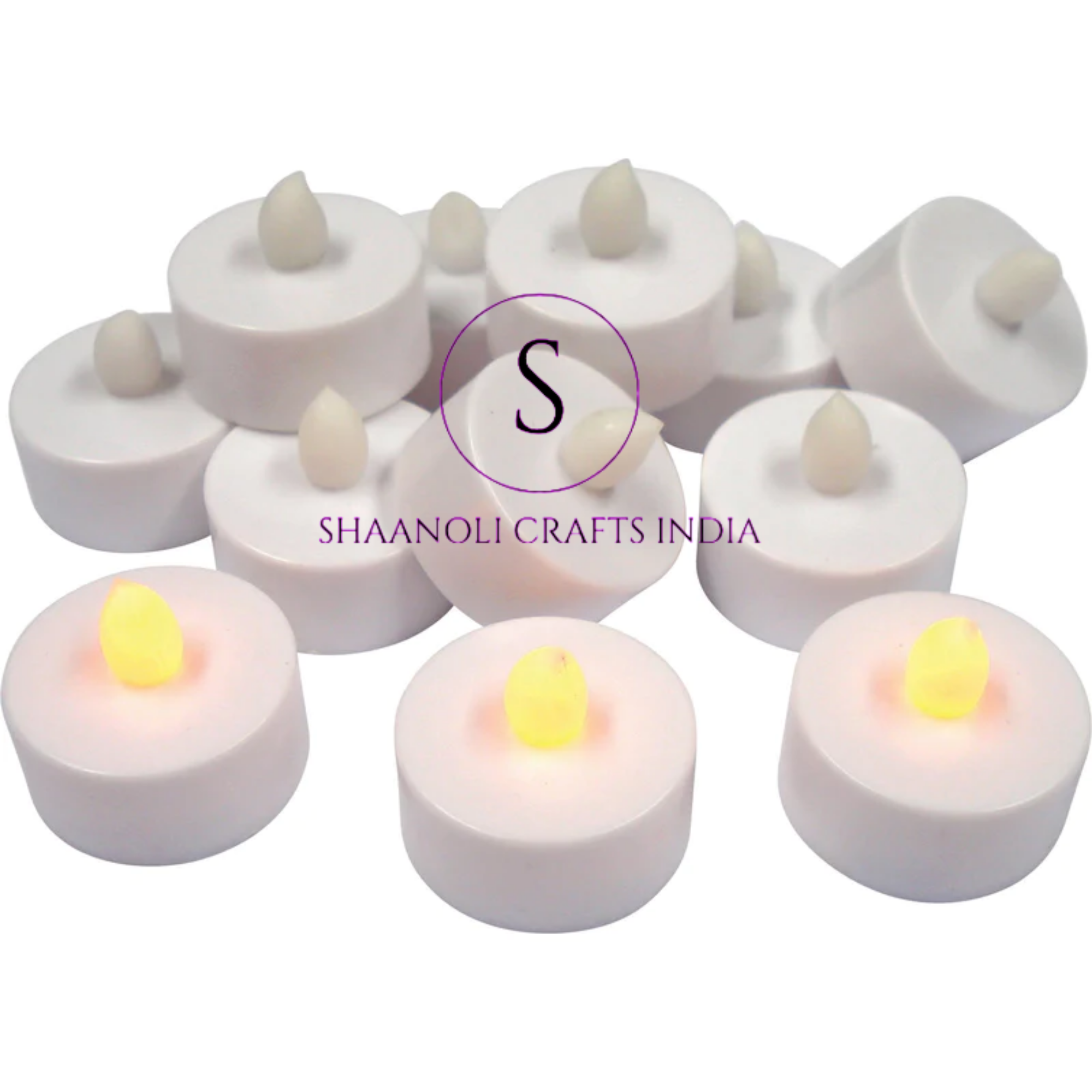 Flameless Tea Light LED Party Candles White Natural Flame Candle Diwali Decor Home Deco Candle Holder