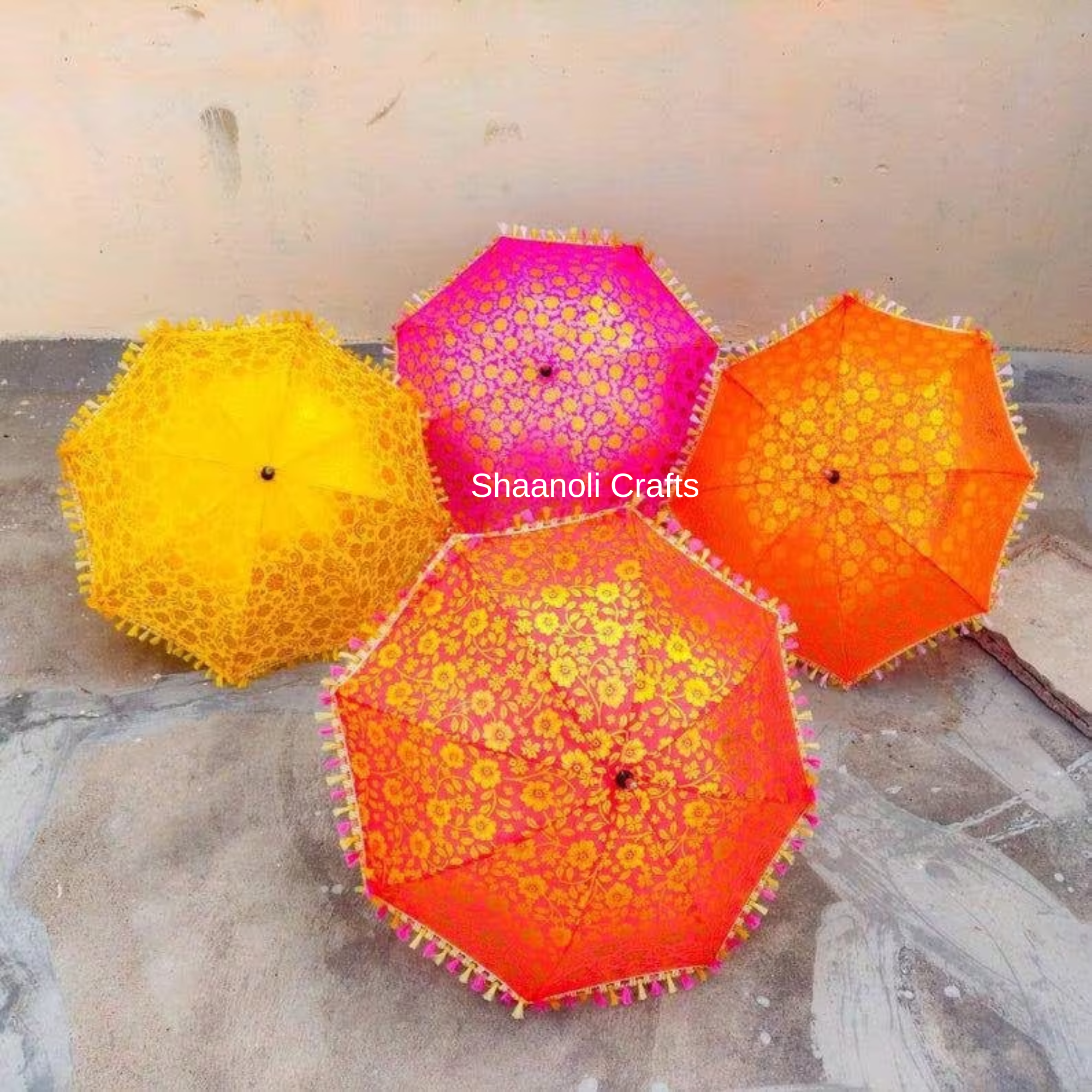 Indian Beach Umbrella Sun Parasol Handmade Decorative Patio Home Wedding Umbrella Designer Multi Color Umbrella