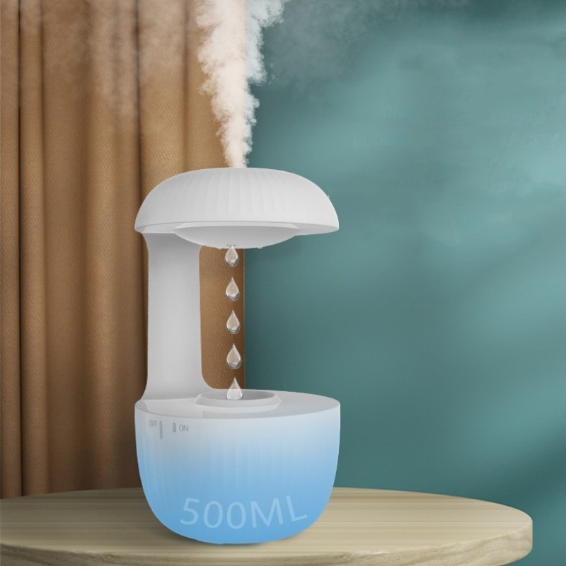 Hotselling Atmosphere Light Anti-dry Fire Humidifier Aroma Essential Oil Anti Gravity Water Drop Humidifier