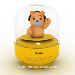 Wireless HD Stereo Sound Karaoke Mini Extra Bass Speaker Cute Rotatable Doll Voice Interaction Play Toy Speaker for wholesale