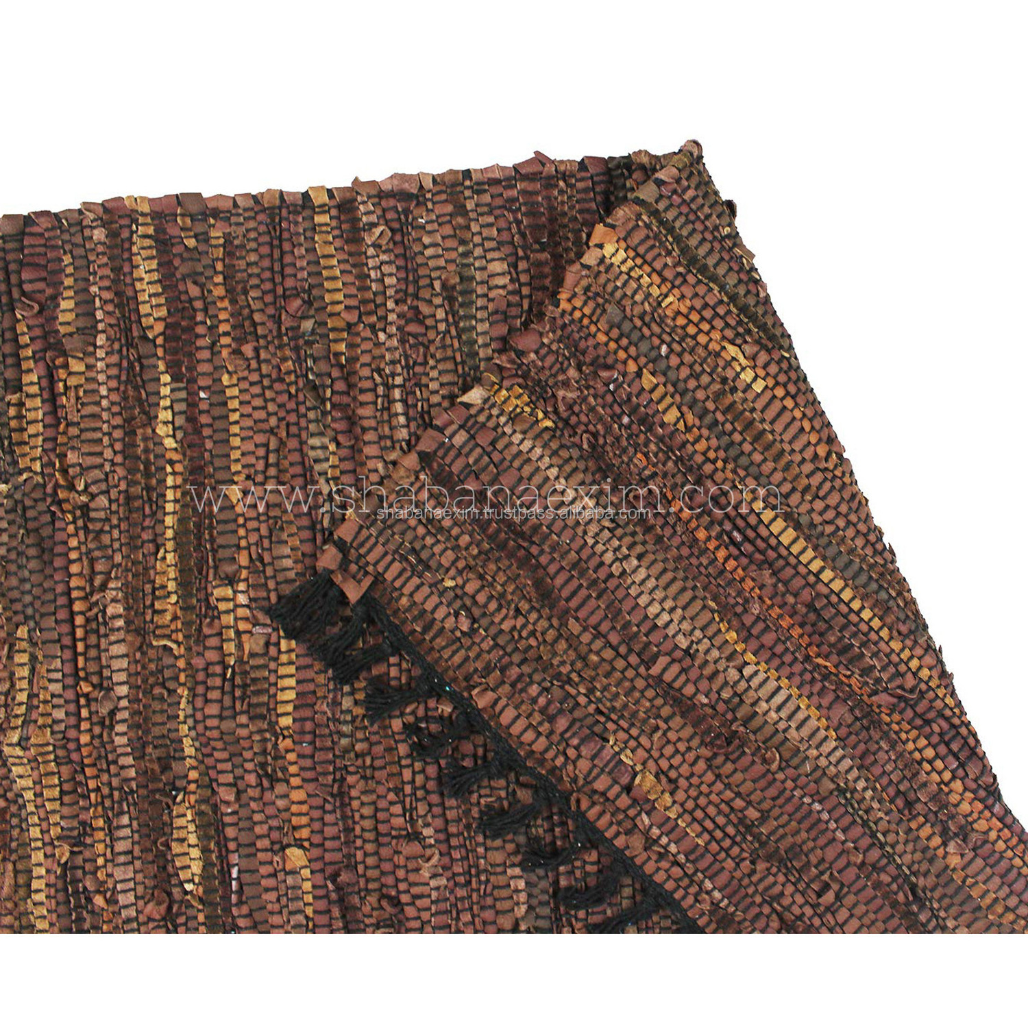 Eco-Friendly Leather Dining Table mats Set of Recycled Leather Woven Placemats Leather Rectangle placemat Made in India