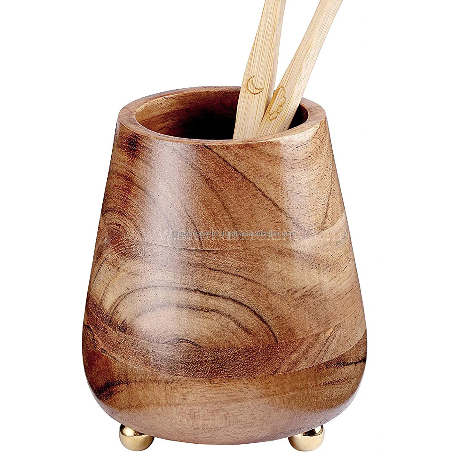 Utensils Holder Hot Selling Rustic Kitchen Utensil Holder Solid Natural Wood Spoon Holder Wooden Cutlery Eco-friendly