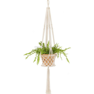 Vintage Macrame Bohemian Plant Holder Baskets Decorative Plant Hangers Wholesale Home Accessories