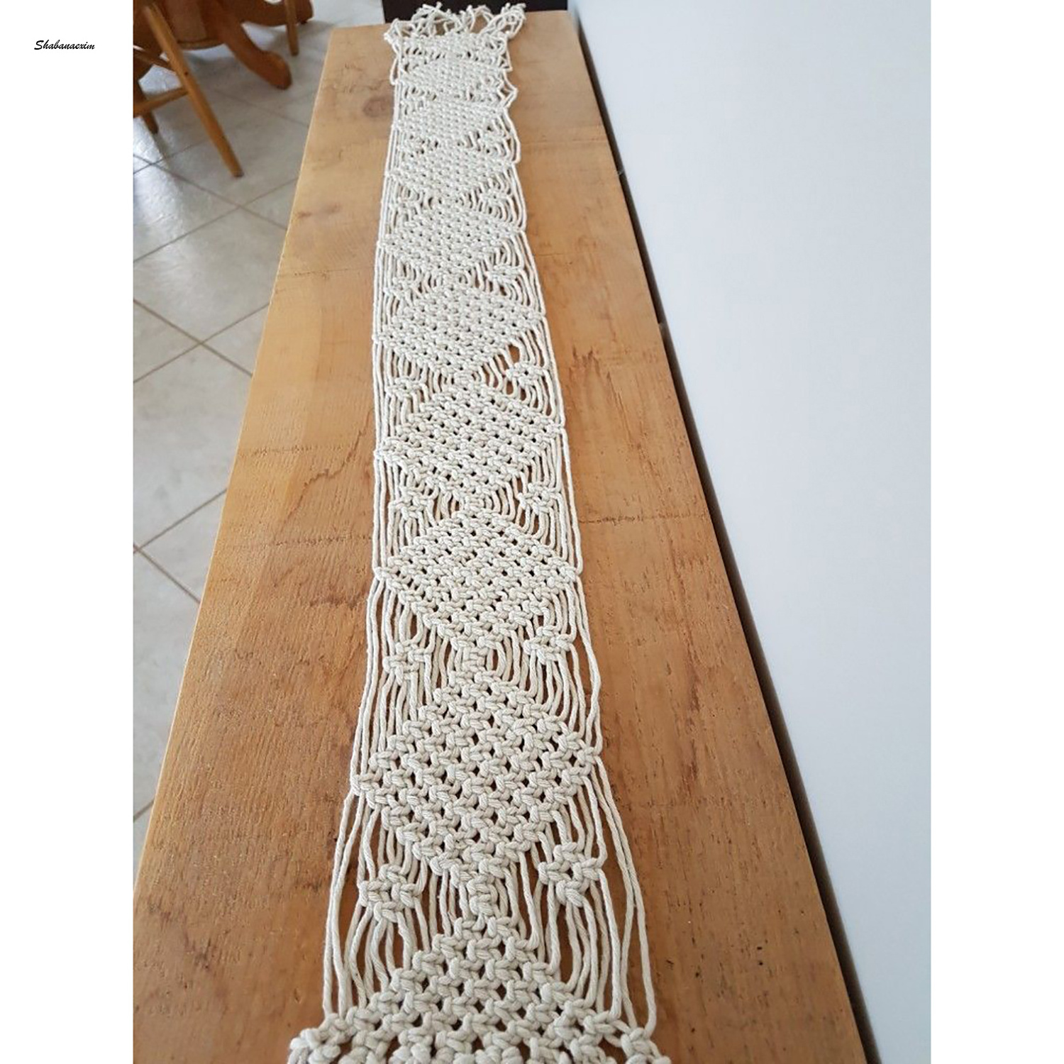 Cotton Macrame Table Cloth Bed Runner Boho Wedding Table Runner Table Decor for Handmade Design from India