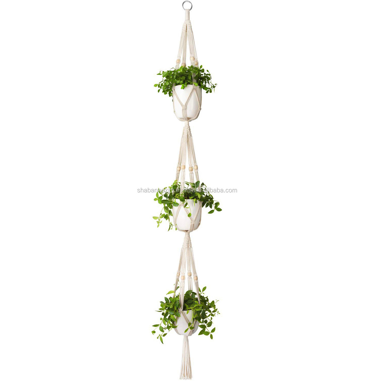 Macrame plant hanger  Designer Indoor Jute Macrame Plant Holder with beads Plant Decoration Hanging Home Decor Planter