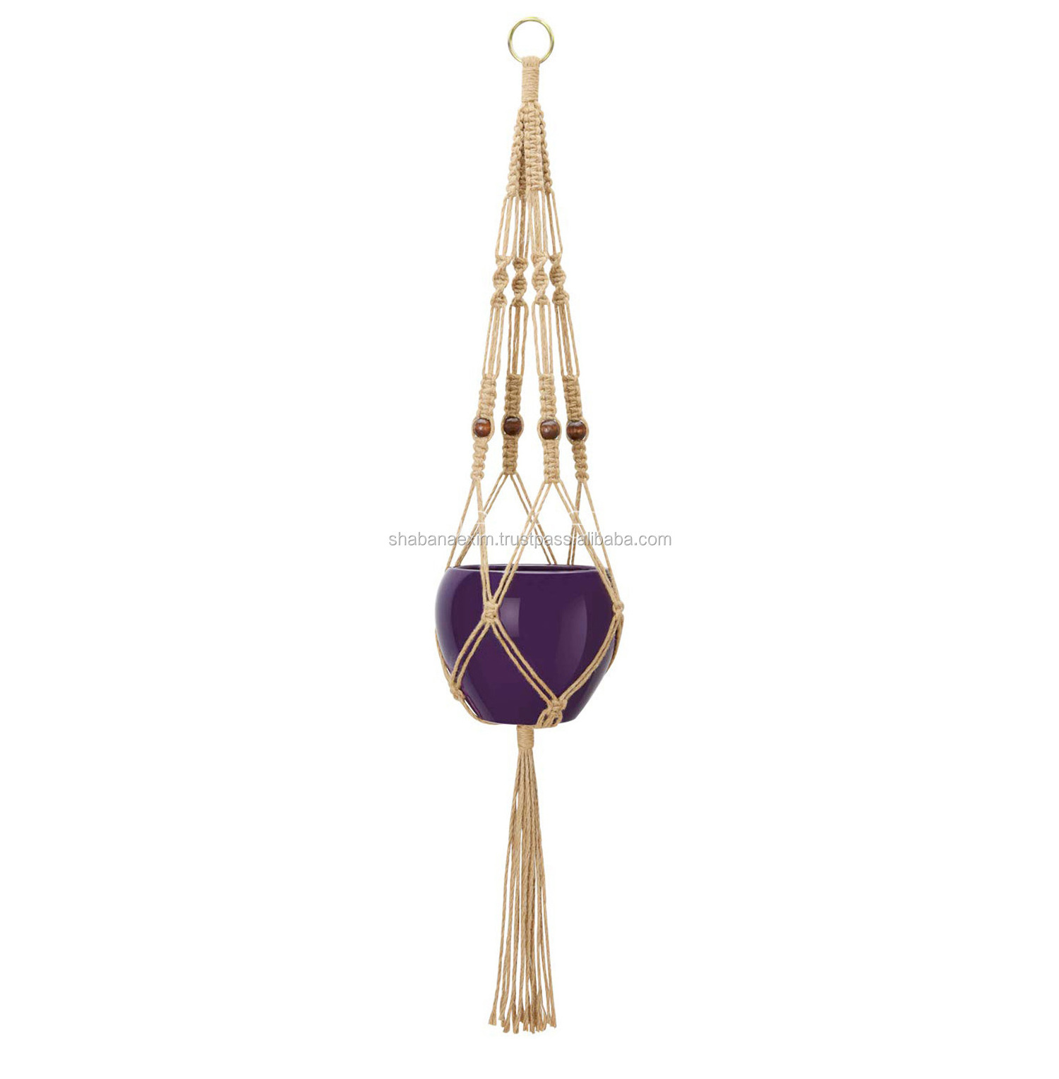 Macrame plant hanger  Designer Indoor Jute Macrame Plant Holder with beads Plant Decoration Hanging Home Decor Planter