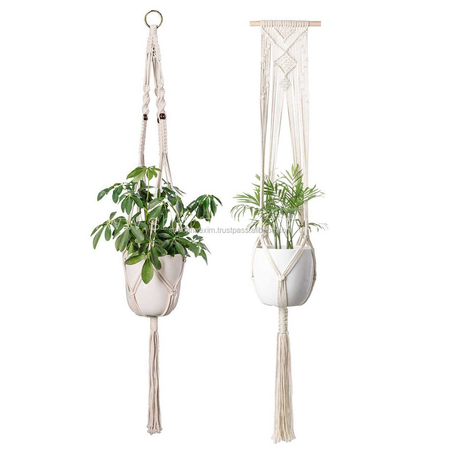 Macrame plant hanger  Designer Indoor Jute Macrame Plant Holder with beads Plant Decoration Hanging Home Decor Planter