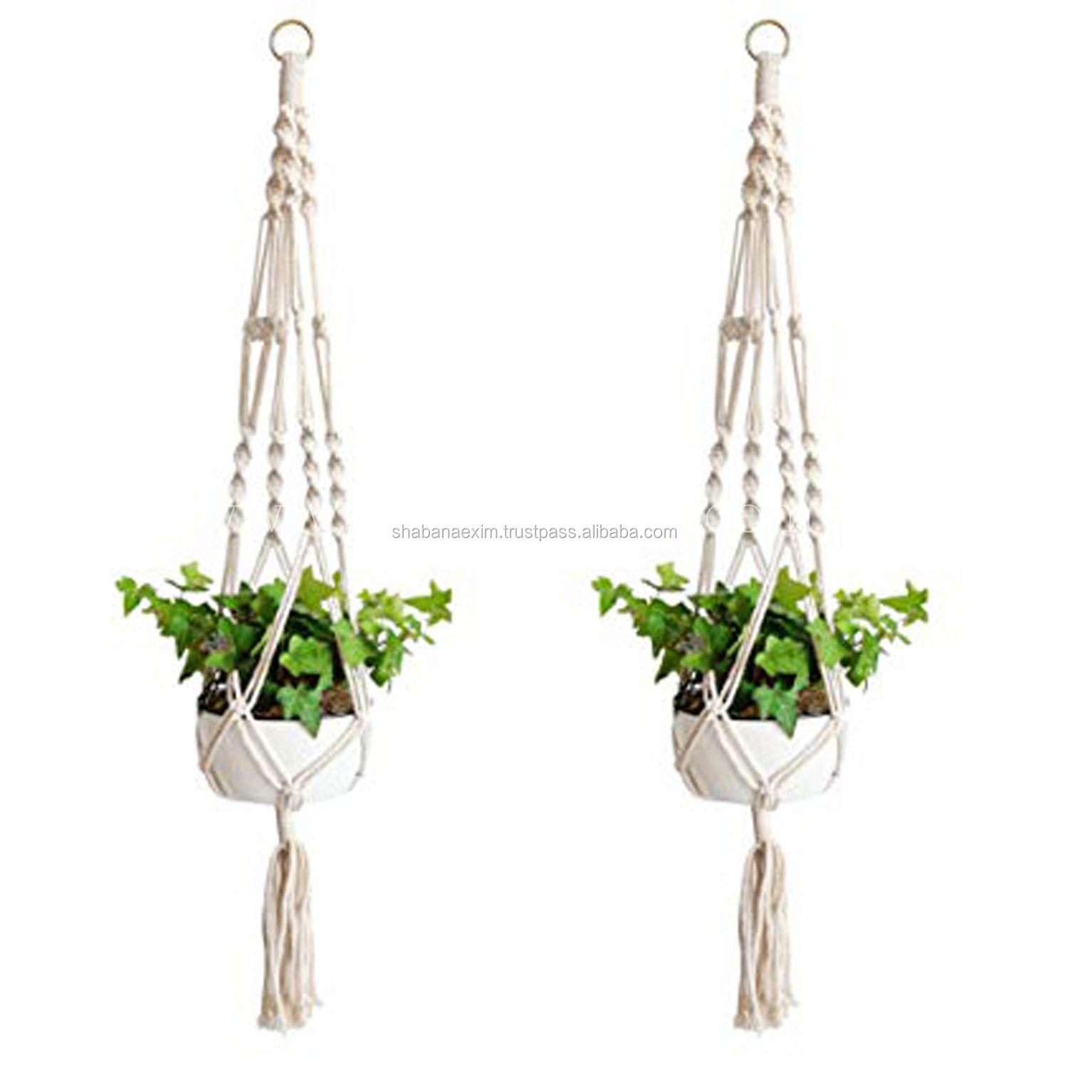 Macrame plant hanger  Designer Indoor Jute Macrame Plant Holder with beads Plant Decoration Hanging Home Decor Planter