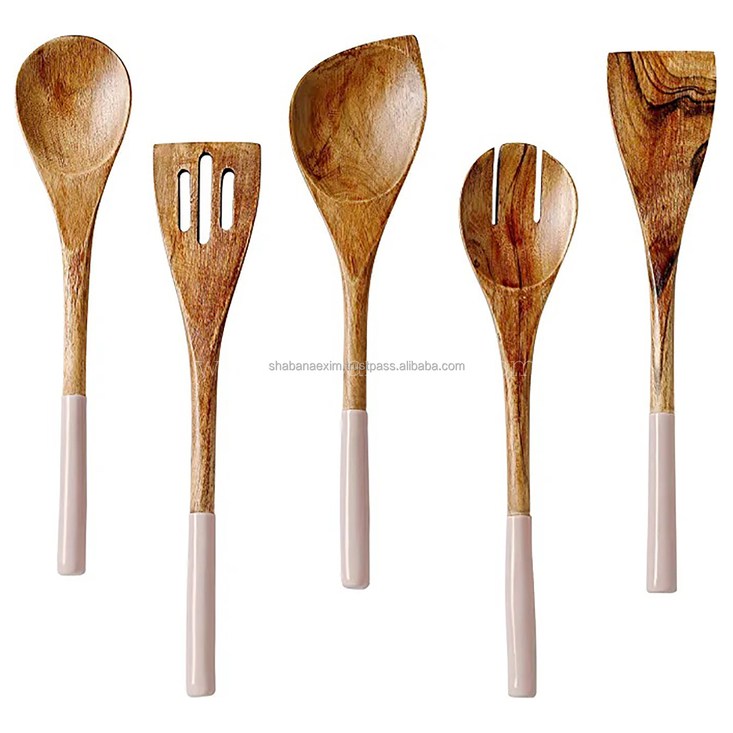 Natural Wood Kitchen Utensils Cooking Spoons Wooden Utensils Spatula Reusable Handmade Natural Wood Flatware Set