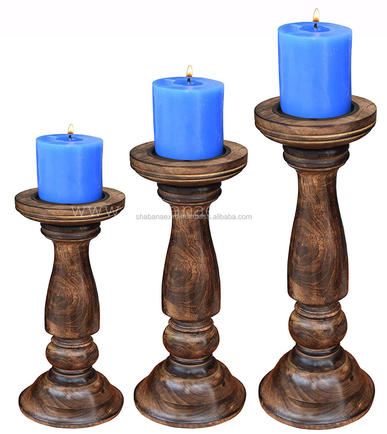 Wood Candle Holder for Christmas Farmhouse Decor Handmade Dining Table Kitchen Wooden Candle Holder Pillar