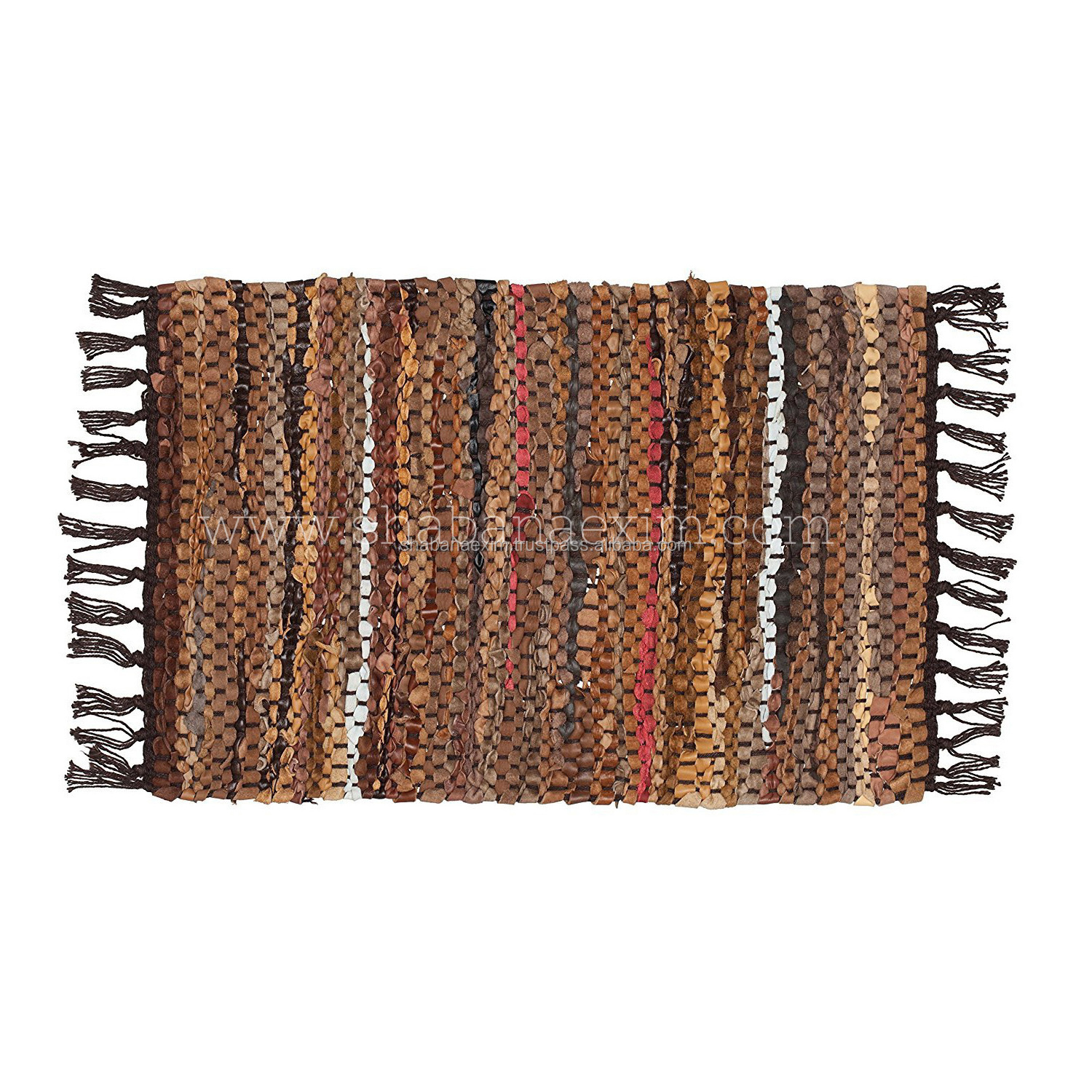 Eco-Friendly Leather Dining Table mats Set of Recycled Leather Woven Placemats Leather Rectangle placemat Made in India